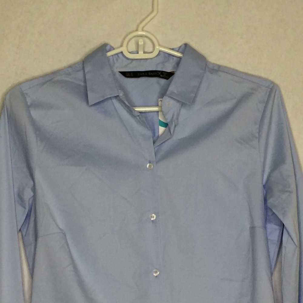 Zara Basic Collection Blouse-Size M-Light Blue - image 6